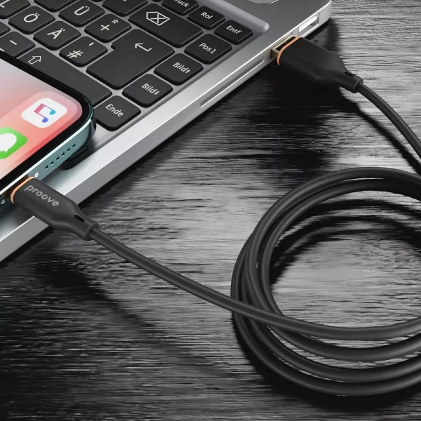 Фото - Кабель синхронизации данных Proove Jelly Silicone Lightning 2.4A (1m) Black (491980001)