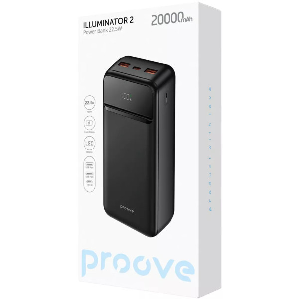 Фото - Батарея мобильная Proove Illuminator 2 22.5W 20000mAh black (PBIP20212201)