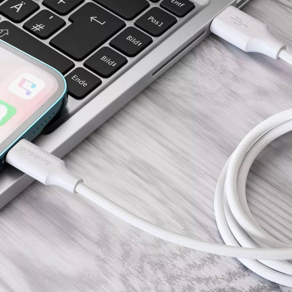 Фото - Кабель синхронизации данных Proove Striped Silicone Lightning 1m White (CCSS00001102)