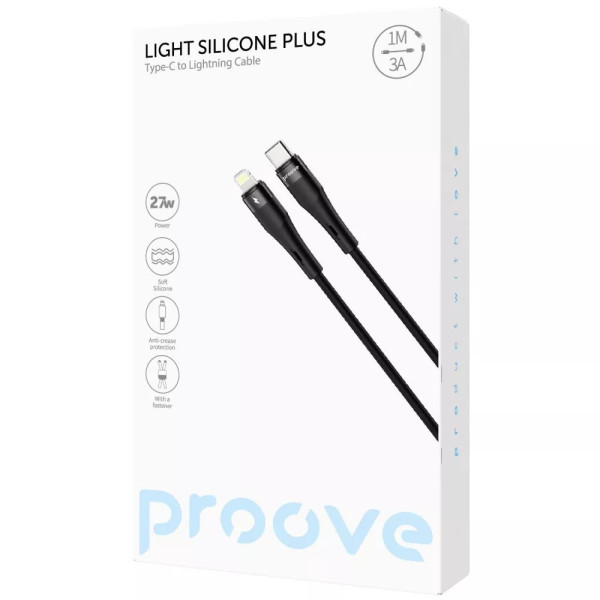 Фото - Кабель синхронизации данных Proove Light Silicone Plus Type-C to Lightning 27W 1m Black (CCLS27002101)