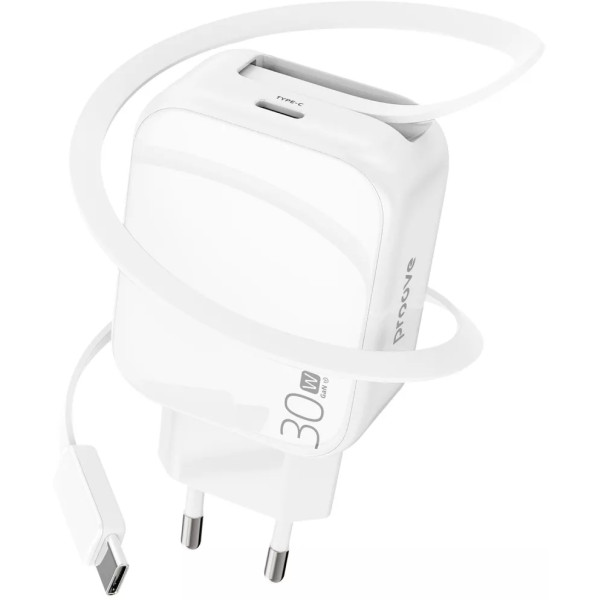 Фото - Сетевое зарядное устройство Proove Fixtape GaN Type-C 30W white (WCFP30010202)