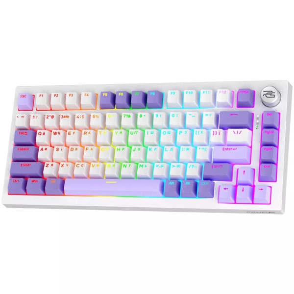 Фото - Клавиатура беспроводная игровая Proove Gaming Coupe (Ukraine Layout) white/purple (WKCP00022404)