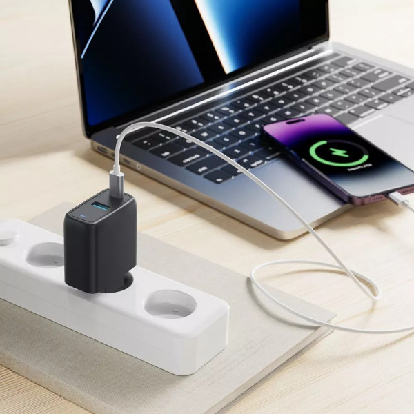 Фото - Сетевое зарядное устройство Proove Silicone Power 45W (Type-C + USB) Black