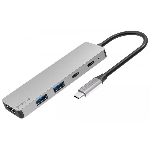 Фото - Хаб USB Proove Iron Link 5 in 1 (2хType-C + 2хUSB3.0 + HDMI) Silver (HBIL00222024)