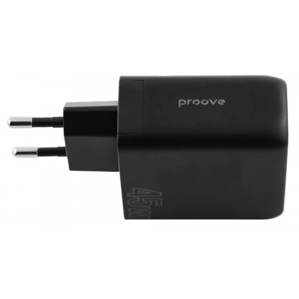 Фото - Сетевое зарядное устройство Proove Silicone Power 45W (Type-C + USB) Black