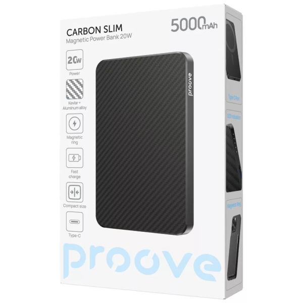 Фото - Батарея мобильная Proove Carbon Slim 20W 5000mAh Black (PBCS20010001)