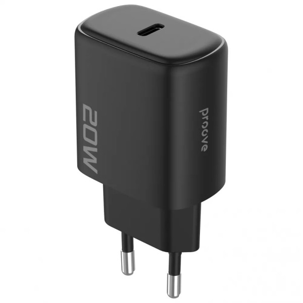 Фото - Сетевое зарядное устройство Proove Silicone Power 2 20W (Type-C) + Cable Type-C to Lightning (1m) black (WCSP22010001)