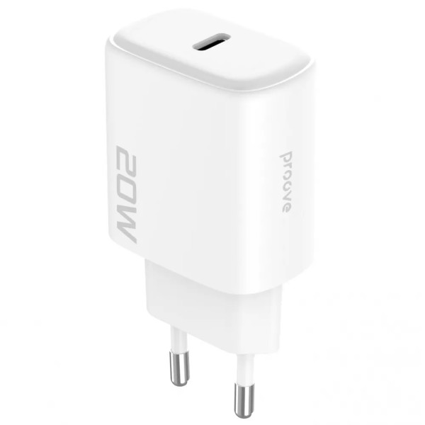 Фото - Сетевое зарядное устройство Proove Silicone Power 2 20W (Type-C) + Cable Type-C to Lightning (1m) white (WCSP22010002)