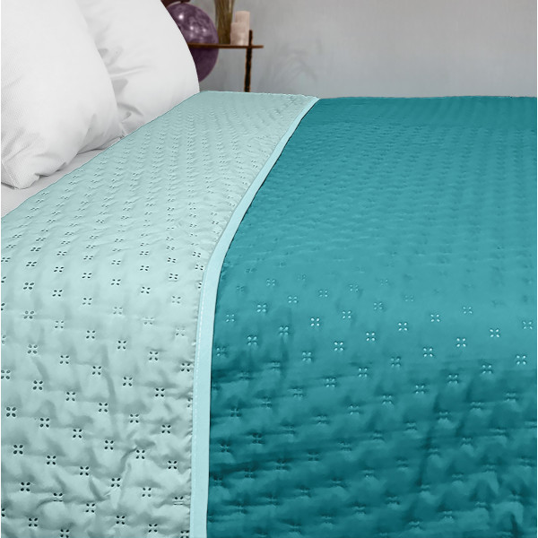 Фото - Покрывало полуторное Zastelli Capri Breez / Clear Water двухстороннее паяное 160х210 см (21489)
