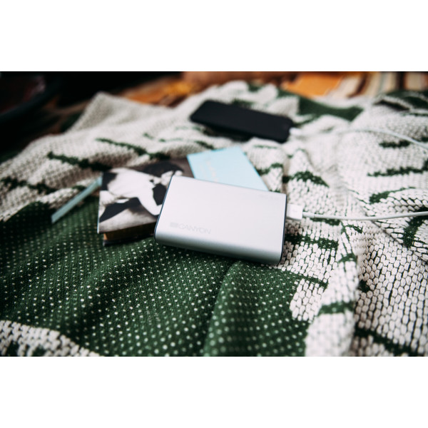 Фото - Батарея мобильная Canyon 10000mAh Silver QC3.0 (H2CNDTPBQC10S/CND-TPBQC10S)