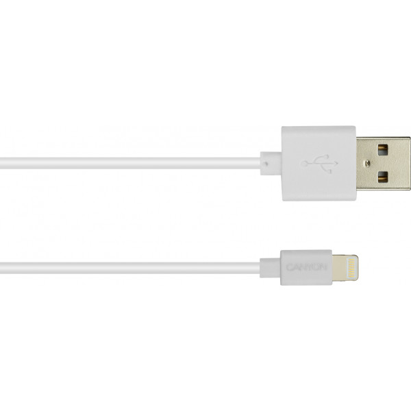 Фото - Кабель синхронизации данных Canyon MFI Cable certified by Apple 1m White (CNS-MFICAB01W)
