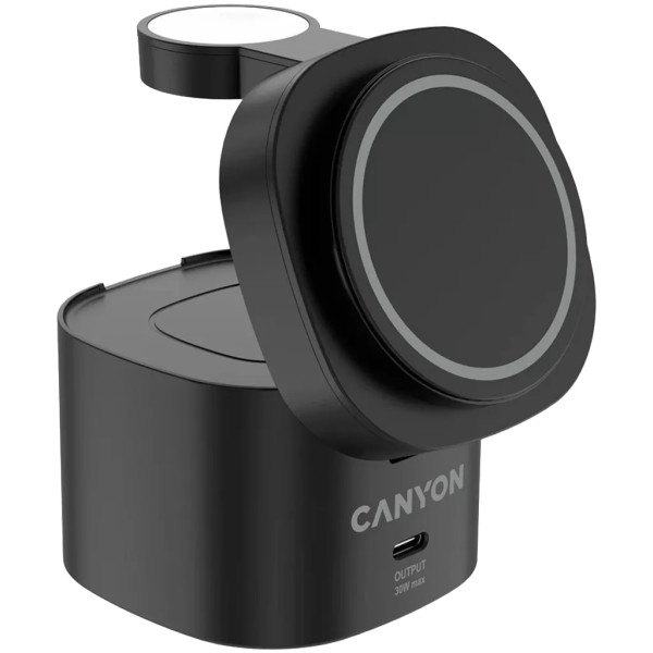 Фото - Беспроводное зарядное устройство Canyon OnCharge 405 с адаптером в комплекте 4-в-1 Black (CNS-WCS405B)