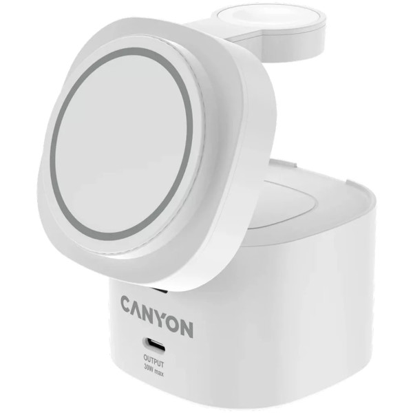 Фото - Беспроводное зарядное устройство Canyon OnCharge 405 с адаптером в комплекте 4-в-1 White (CNS-WCS405W)