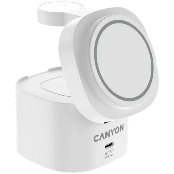 Фото - Беспроводное зарядное устройство Canyon OnCharge 405 с адаптером в комплекте 4-в-1 White (CNS-WCS405W)