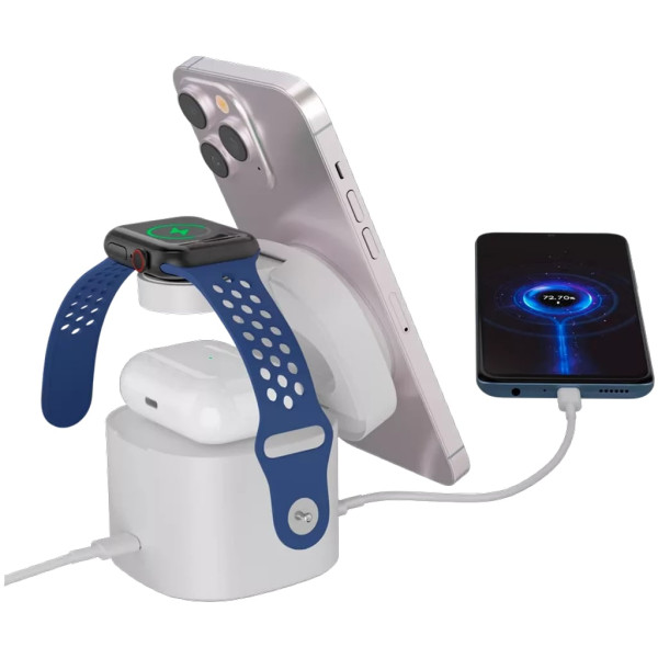 Фото - Беспроводное зарядное устройство Canyon OnCharge 405 с адаптером в комплекте 4-в-1 White (CNS-WCS405W)