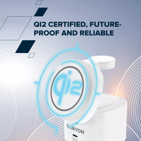 Фото - Беспроводное зарядное устройство Canyon OnCharge 405 с адаптером в комплекте 4-в-1 White (CNS-WCS405W)