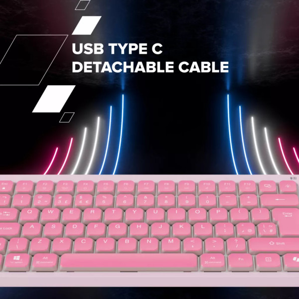 Фото - Клавиатура проводная Canyon OnType 10 TKL Mechanical Silent Low-profile Pink (CNS-HKB10P)