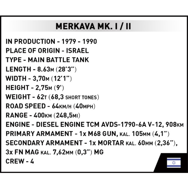 Фото - Пластиковый конструктор Cobi Танк Мерковая Mk 1 825 деталей (COBI-2621)