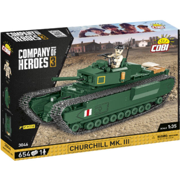 Фото - Пластиковый конструктор Cobi Company of Heroes 3 Танк Mk III Черчилль 654 деталей (COBI-3046)