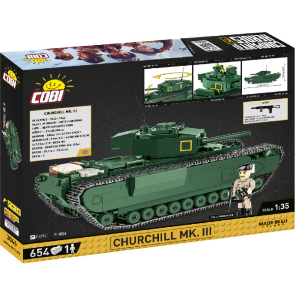 Фото - Пластиковый конструктор Cobi Company of Heroes 3 Танк Mk III Черчилль 654 деталей (COBI-3046)