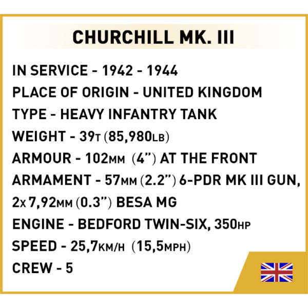 Фото - Пластиковый конструктор Cobi Company of Heroes 3 Танк Mk III Черчилль 654 деталей (COBI-3046)