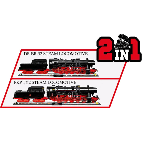 Фото - Пластиковый конструктор Cobi Локомотив DR BR Class 52 Эксклюзивный набор 1:35 2623 деталей (COBI-6280)