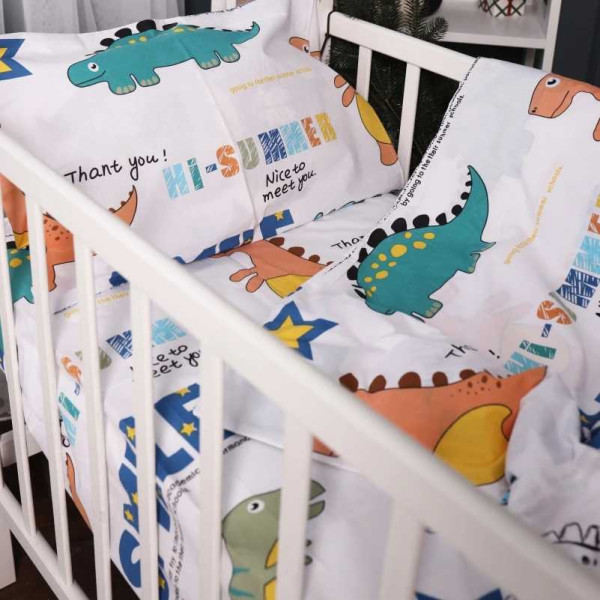 Фото - Комплект постельного белья детский MirSon 110х140 17-0697 Colorful Dinosaurs Ranforce Elite (2200010459142)