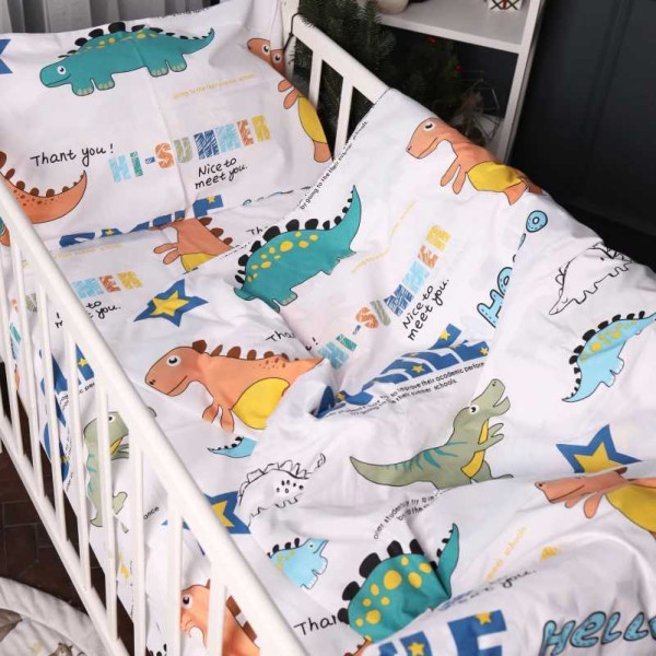 Фото - Комплект постельного белья детский MirSon 110х140 17-0697 Colorful Dinosaurs Ranforce Elite (2200010459142)