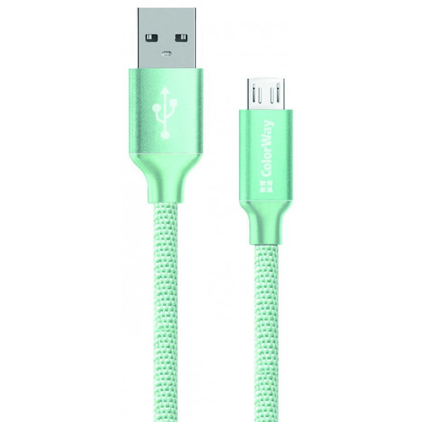 Фото - Кабель синхронизации данных Colorway USB-MicroUSB 1m Mint (CW-CBUM002-MT)
