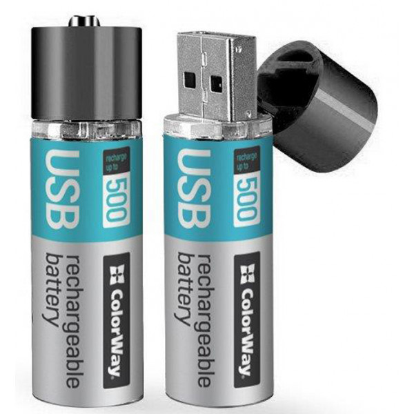 Фото - Аккумулятор тип AA Colorway USB AA/HR06 BL 2 шт. (CW-UBAA-02) Фото - Аккумулятор тип AA Colorway USB AA/HR06 BL 2 шт. (CW-UBAA-02)