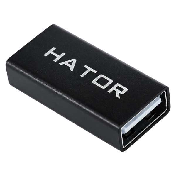 Фото - Переходник Hator USB-A 3.0 female to Type-C Female Black (ACC-215)