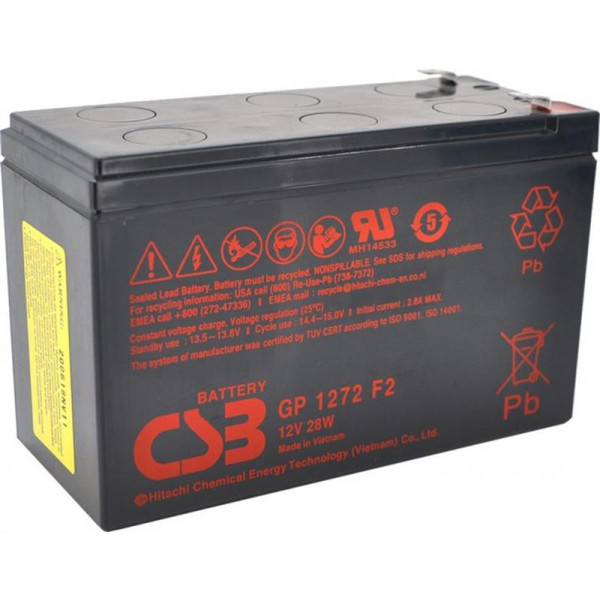 Фото - Аккумулятор для ИБП CSB 12V 7.2AH (GP1272F2-28W/07775) AGM Black