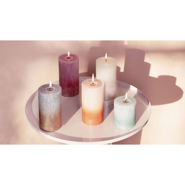 Фото - Свеча декоративная Bolsius SUNSET 130/68 бордово-медная (647347)