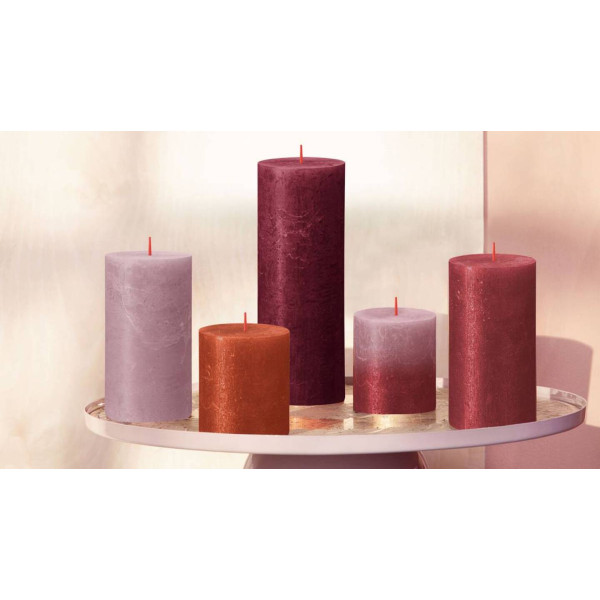 Фото - Свеча декоративная Bolsius SHIMMER 130/68 розовая (647150)