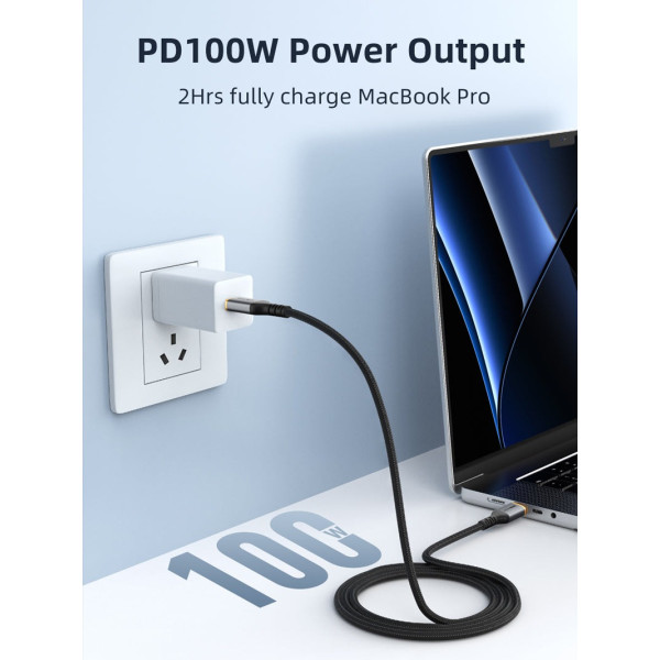 Фото - Кабель синхронизации данных Cabletime USB Type-C - USB Type-C (M/M) PD 100W 1m Black (CU03L)