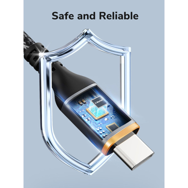 Фото - Кабель синхронизации данных Cabletime USB Type-C - USB Type-C (M/M) PD 100W 1m Black (CU03L)