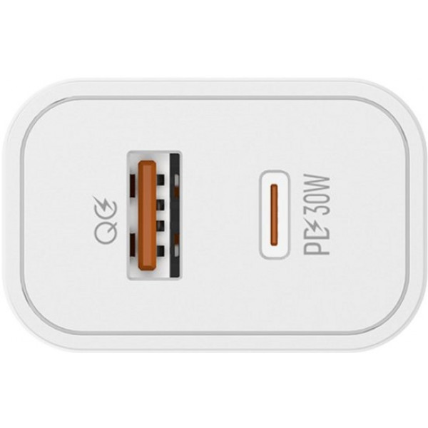 Фото - Сетевое зарядное устройство Colorway Power Delivery Port PPS Type-C PD + USB QC3.0 White (CW-CHS037PD-WT)