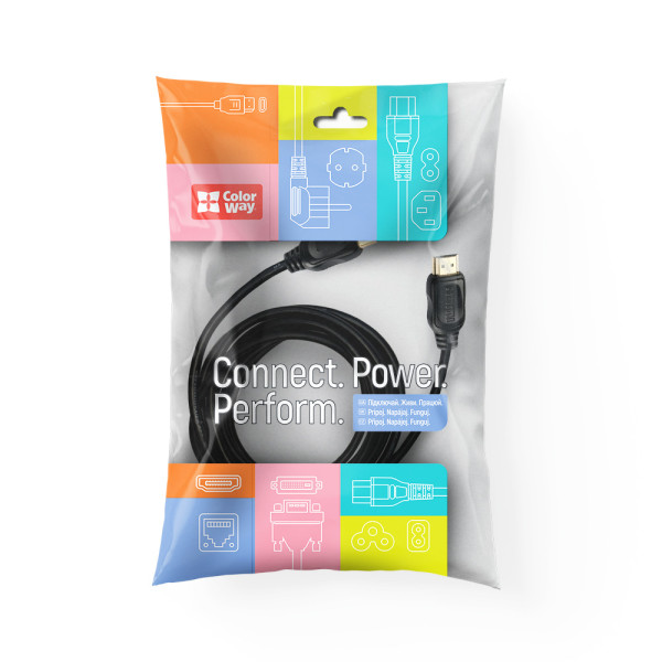 Фото - Кабель HDMI Colorway HDMI - HDMI V2.0 4K/60 Гц 5m (CW-CBHD080-BK)