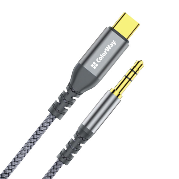 Фото - Переходник Colorway USB-C to 3.5 mm mini-Jack 1.2m (CW-CBPDJ071-G)