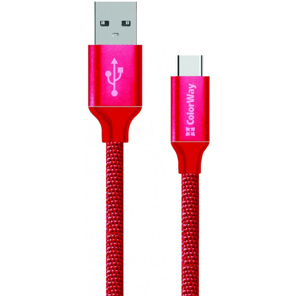 Фото - Кабель синхронизации данных Colorway USB-USB Type-C 1m Red (CW-CBUC003-RD)