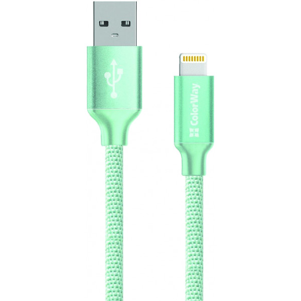 Фото - Кабель синхронизации данных Colorway USB-Lihgtning 1m Mint (CW-CBUL004-MT)