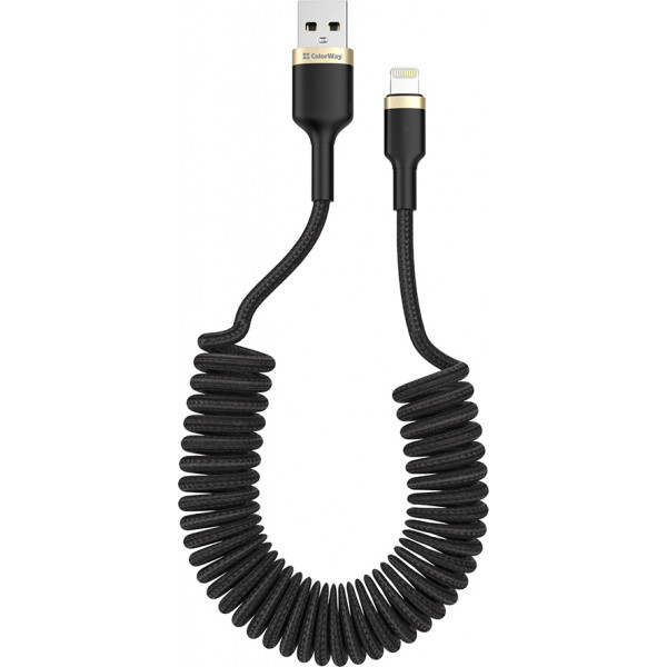 Фото - Кабель синхронизации данных Colorway USB-Apple Lightning 2.4А 35-150 см Black (CW-CBUL051-BK)