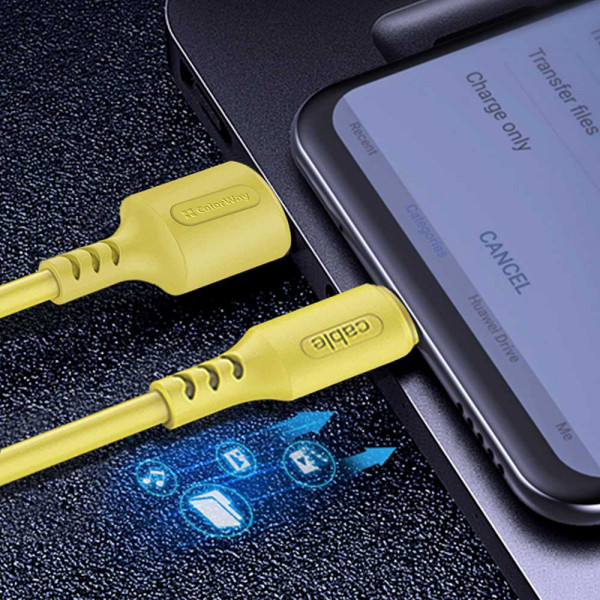 Фото - Кабель синхронизации данных Colorway USB - MicroUSB 2.4А 1 m (CW-CBUM043-Y)