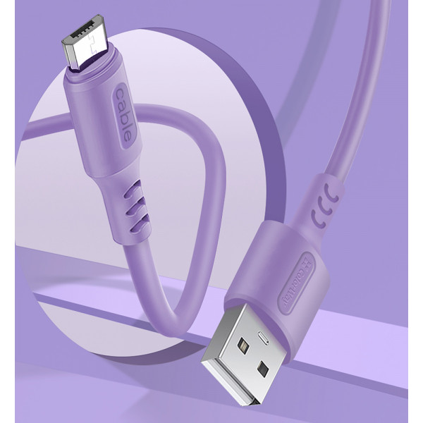 Фото - Кабель синхронизации данных Colorway USB - MicroUSB 2.4А 1 m (CW-CBUM044-PU)