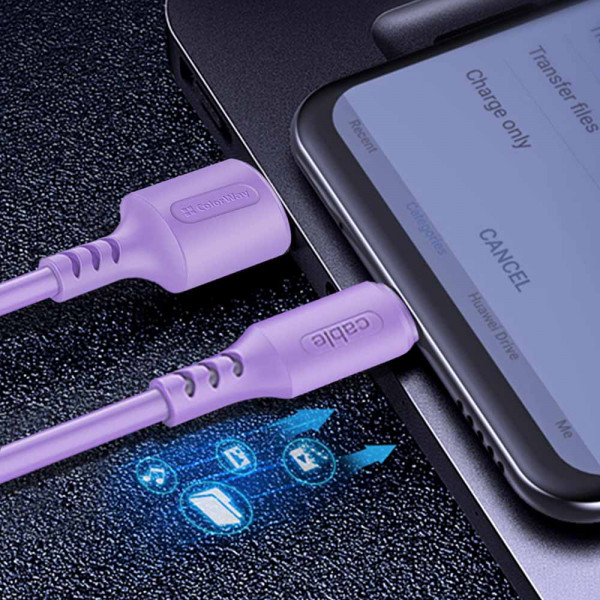 Фото - Кабель синхронизации данных Colorway USB - MicroUSB 2.4А 1 m (CW-CBUM044-PU)