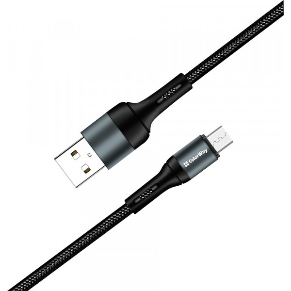 Фото - Кабель синхронизации данных Colorway USB - MicroUSB 2.4А 1 m (CW-CBUM045-BK)
