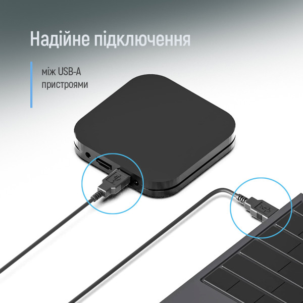 Фото - Кабель USB type A - USB type A Colorway USB-А - USB-А (PVC) 1m (CW-CBUU071-BK)