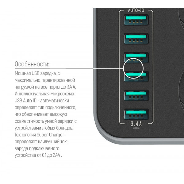 Фото - Сетевой фильтр Colorway CW-CHE36B 1.8m Black