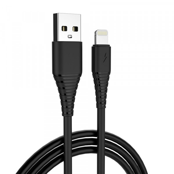 Фото - Сетевое зарядное устройство Colorway 1USB AUTO ID 2A 10W Black+ cable Lightning (CW-CHS012CL-BK)