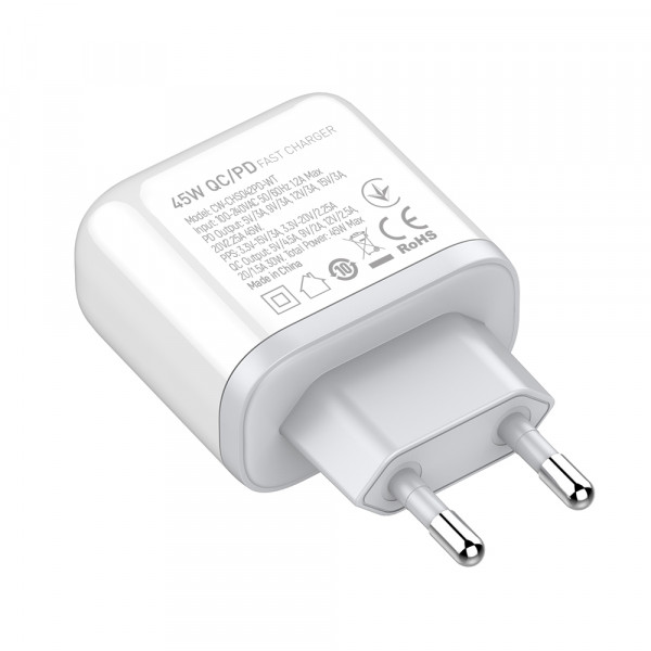 Фото - Сетевое зарядное устройство Colorway Power Delivery Port PPS USB (Type-C PD + USB QC3.0) (45W) White (CW-CHS042PD-WT)